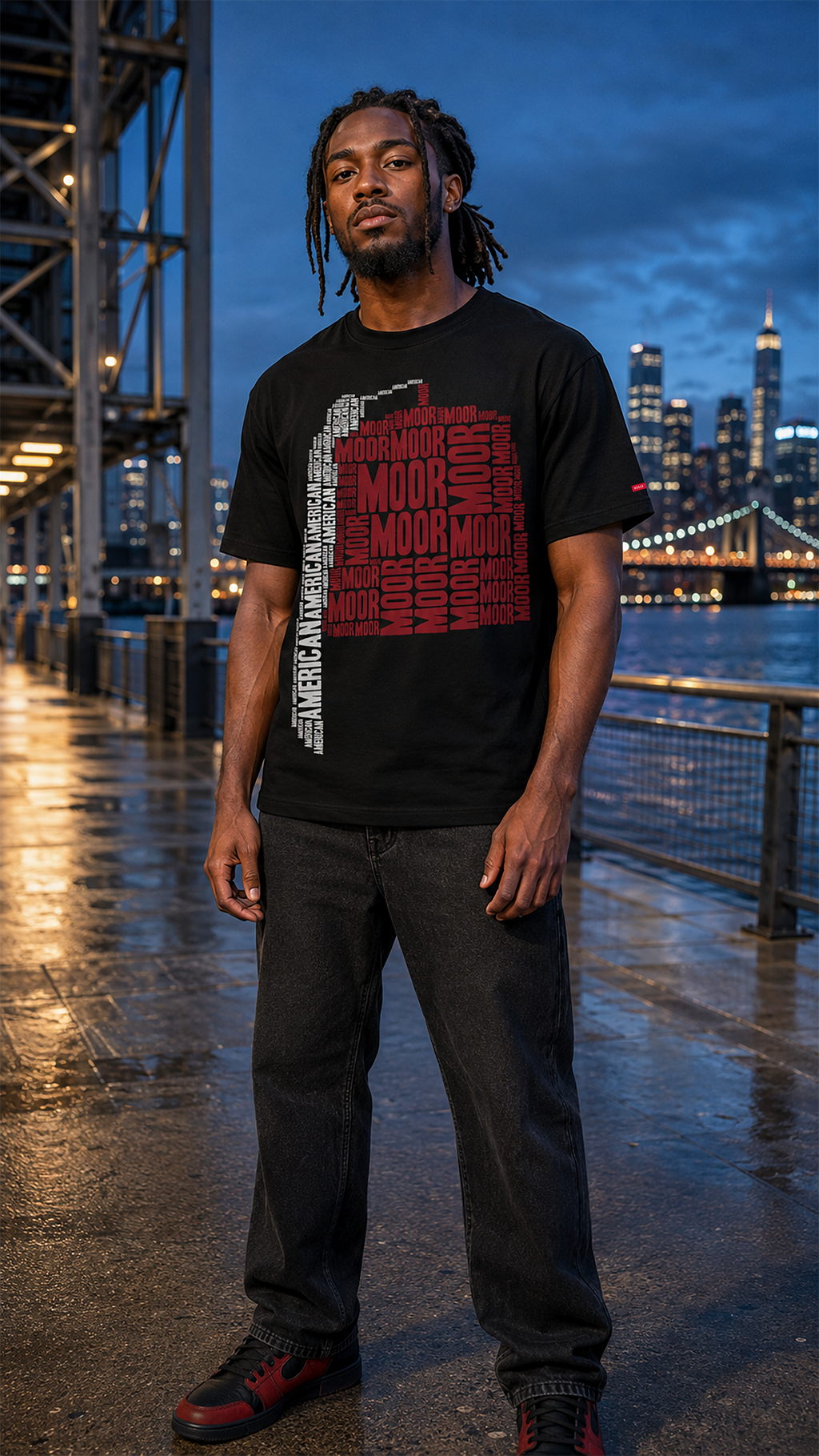 Moorish American Fez Word Art Dark Print