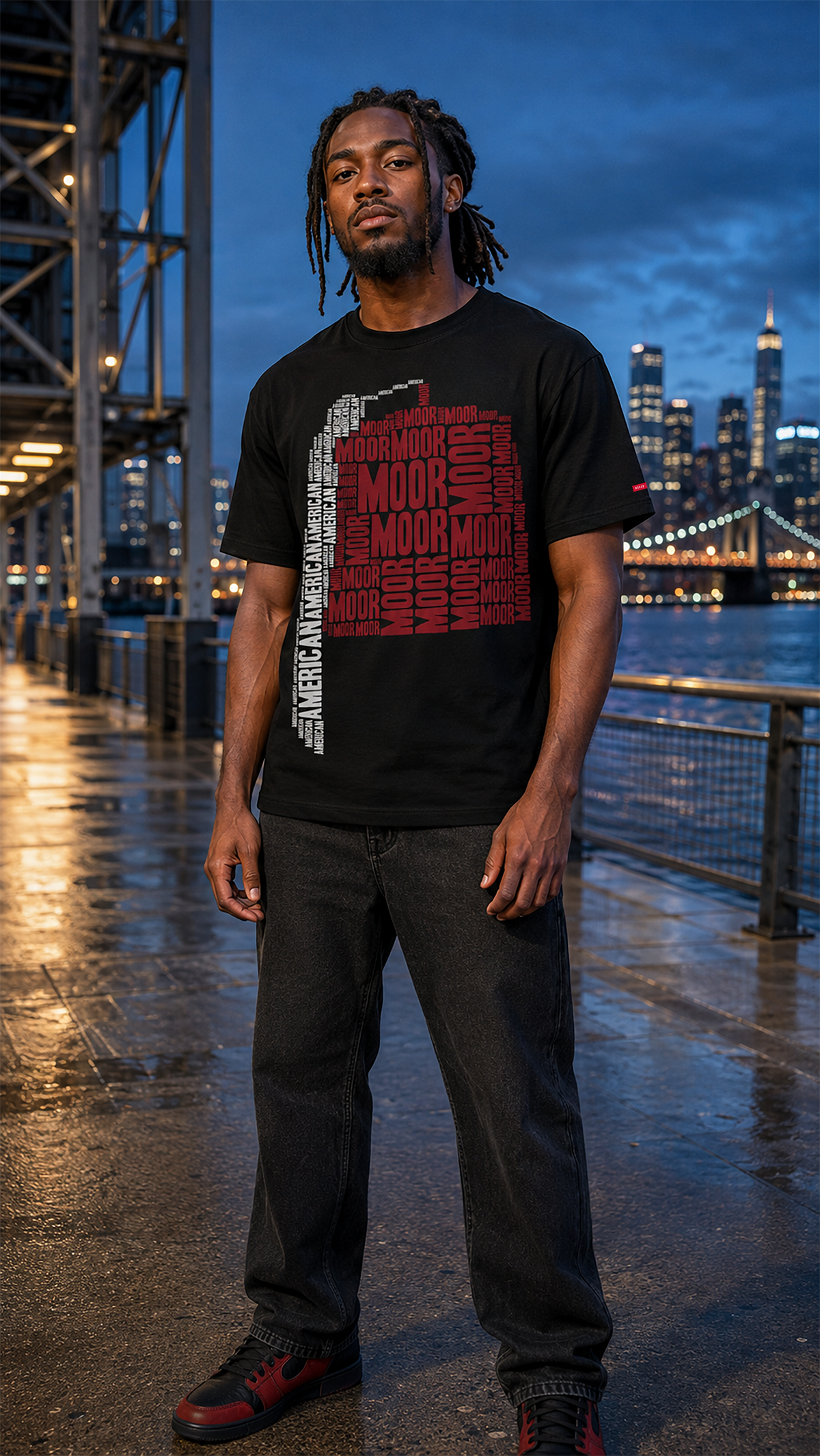 Moorish American Fez Word Art Dark Print