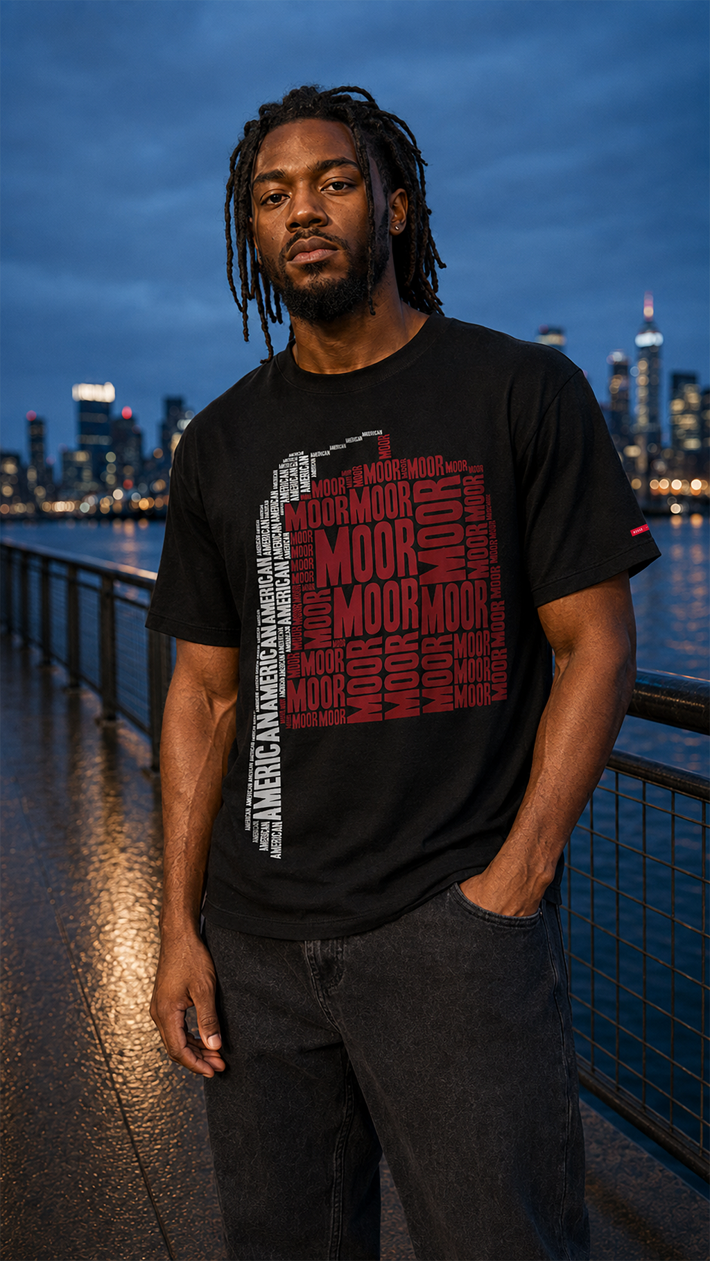 Moorish American Fez Word Art Dark Print